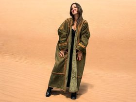 Beduinischer Mantel grün - Polyesterversion (sample sale aus Jordanien)