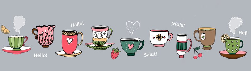 Sprachen lernen und Tee trinken